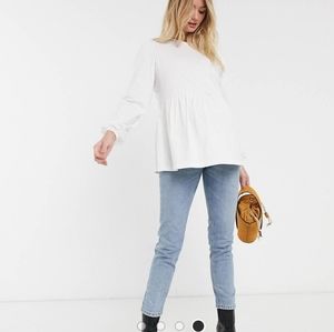 ASOS Maternity Smock w Blouson Sleeve and Tie Back